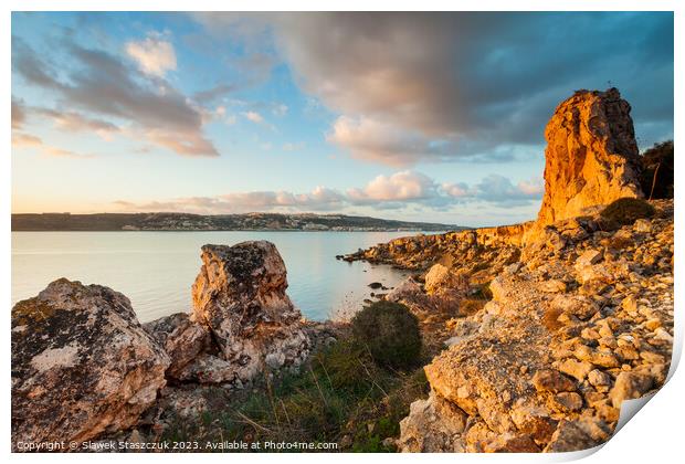 Maltese Sunrise Print by Slawek Staszczuk