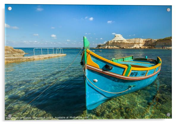 Maltese Boat Acrylic by Slawek Staszczuk