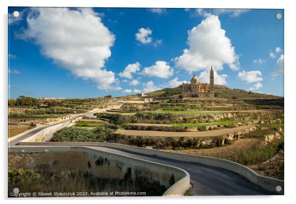Ta' Pinu Basilica on Gozo Acrylic by Slawek Staszczuk