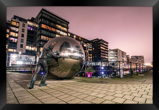 Mirror Ball Leeds Dock  Framed Print by Apollo Aerial Photography