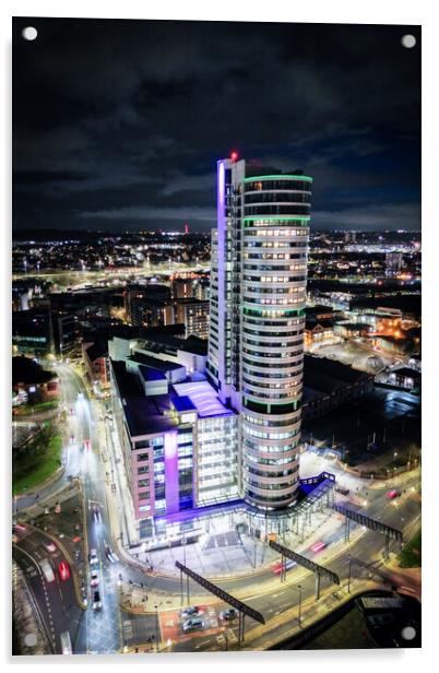 Bridgewater Place At Night Acrylic by Apollo Aerial Photography