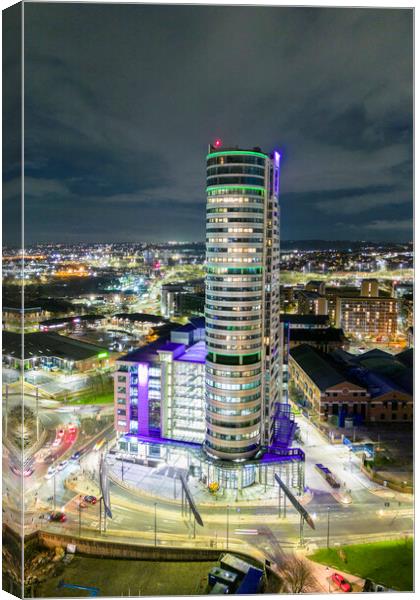 Bridgewater Place At Night Canvas Print by Apollo Aerial Photography