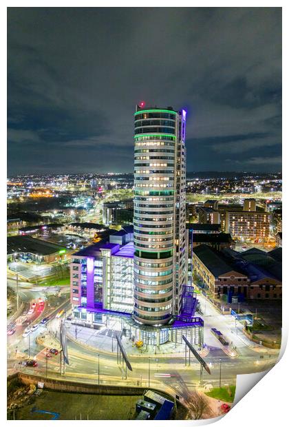 Bridgewater Place At Night Print by Apollo Aerial Photography