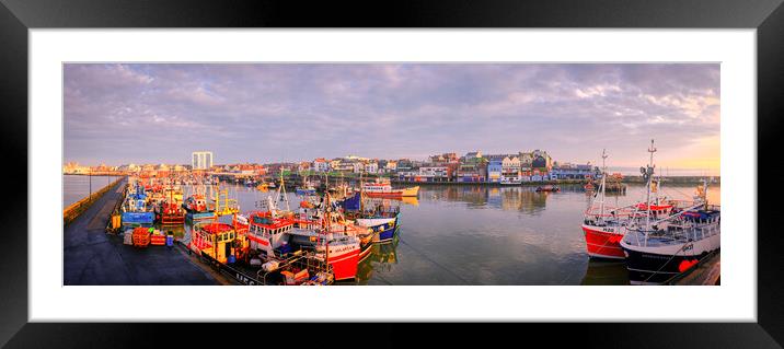 Bridlington Harbour Panoramic Framed Mounted Print by Tim Hill