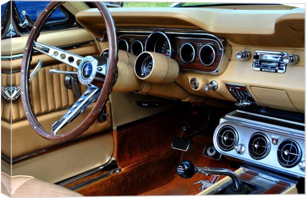 Ford Mustang Sports Car Interior Canvas Print by Andy Evans Photos