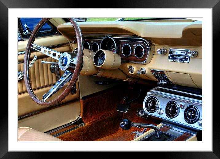 Ford Mustang Sports Car Interior Framed Mounted Print by Andy Evans Photos