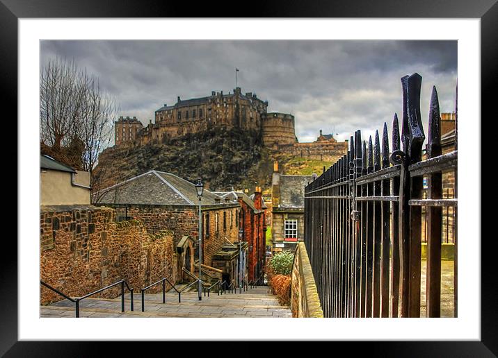 The Castle from the Vennel Steps Framed Mounted Print by Tom Gomez