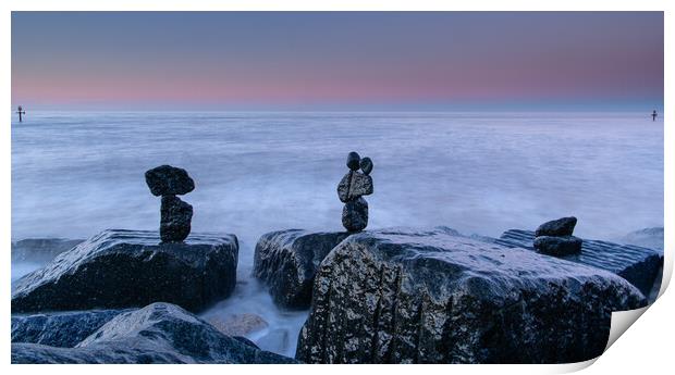 Stone Stack in the sea Print by robert walkley