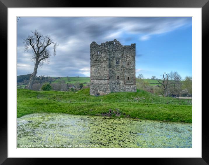 Hopton Castle Framed Mounted Print by Simon Marlow