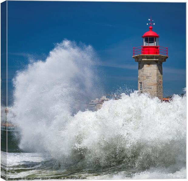 Wave Power, Porto Canvas Print by Ian Collins