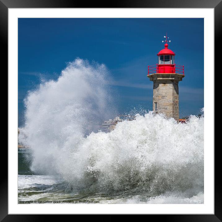 Wave Power, Porto Framed Mounted Print by Ian Collins