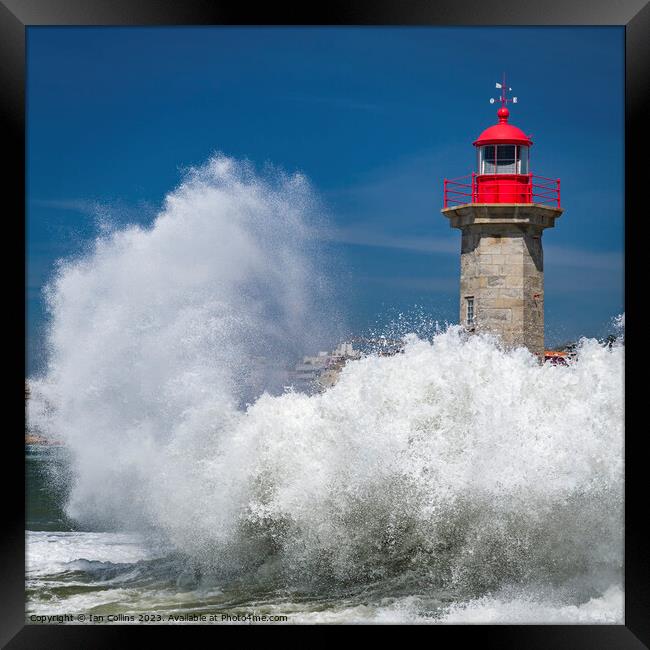 Wave Power, Porto Framed Print by Ian Collins