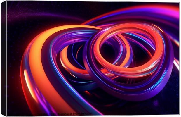 Multi-colored abstract background from a flexible tube in motion Canvas Print by Joaquin Corbalan