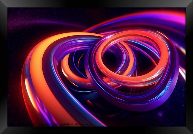 Multi-colored abstract background from a flexible tube in motion Framed Print by Joaquin Corbalan