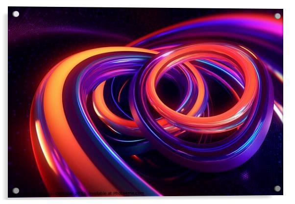 Multi-colored abstract background from a flexible tube in motion Acrylic by Joaquin Corbalan