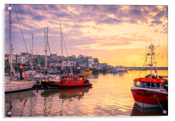 Bridlington Harbour Yorkshire Coast Acrylic by Tim Hill