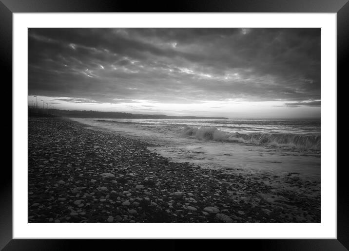 Black and White Seascape, Bridlington Yorkshire Framed Mounted Print by Tim Hill