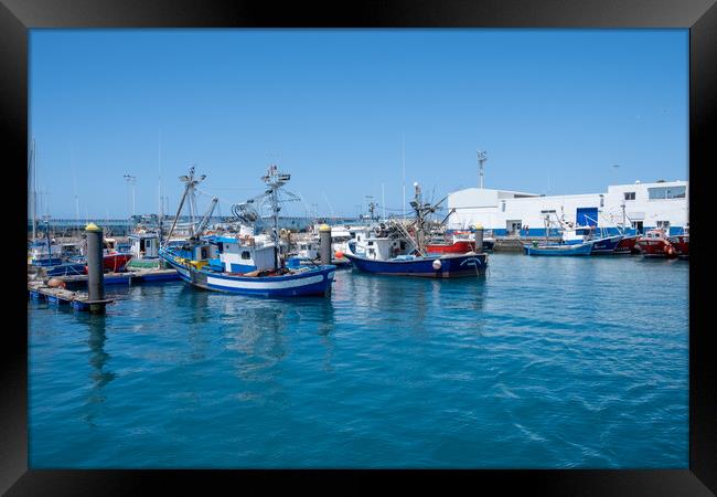Los Cristianos Harbour: A Vibrant Seaside Haven. Framed Print by Steve Smith