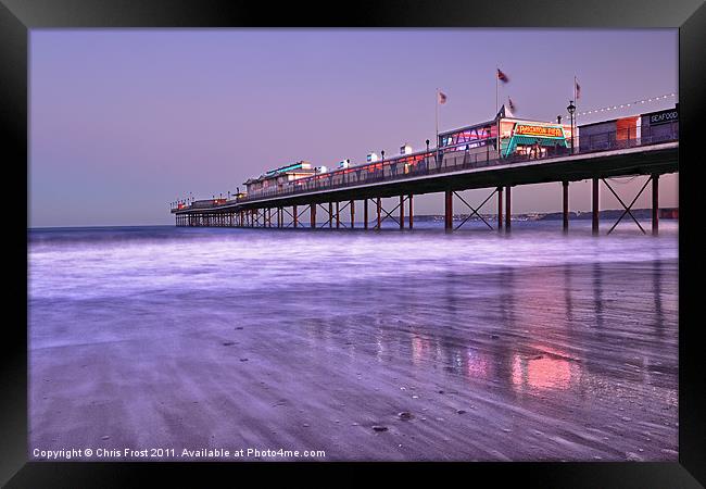 Paignton Pier Sunset Framed Print by Chris Frost