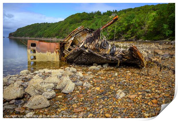 Old Wreck Print by Darrell Evans