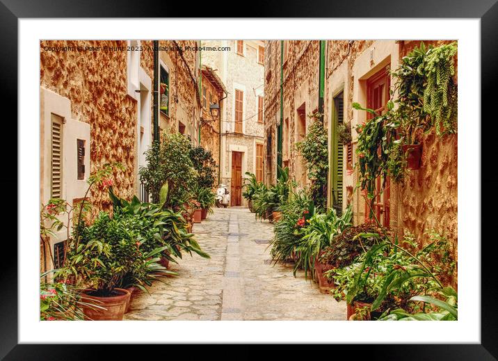 A Street in Fornalutx Village Framed Mounted Print by Peter F Hunt