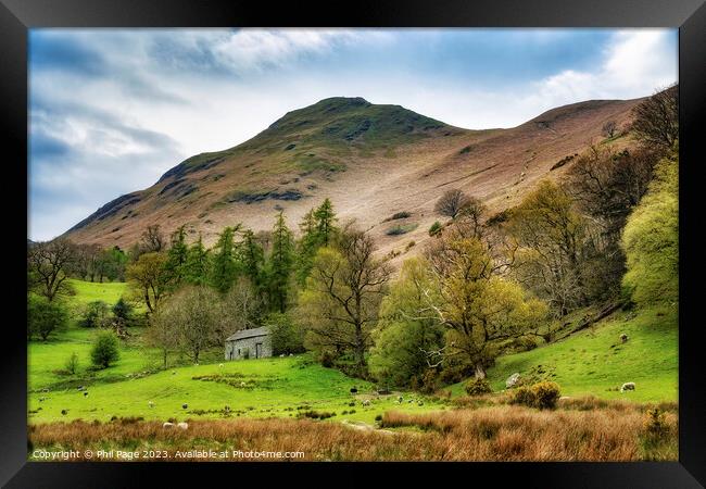 Under Catbells Framed Print by Phil Page