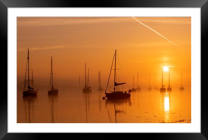 Morning Misty Sunrise Framed Mounted Print by johnny weaver