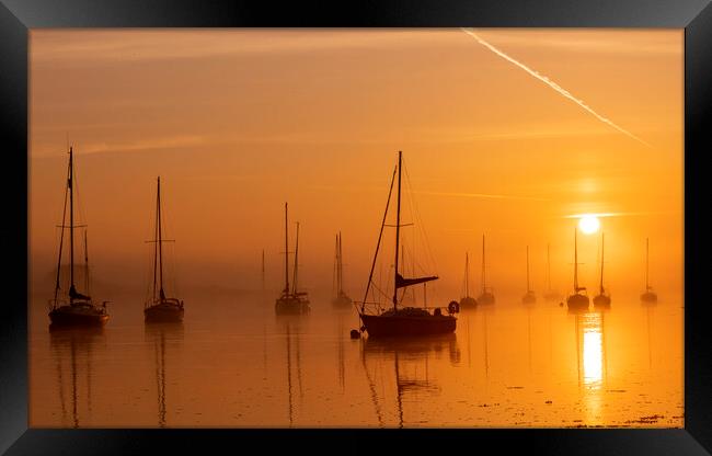 Morning Misty Sunrise Framed Print by johnny weaver