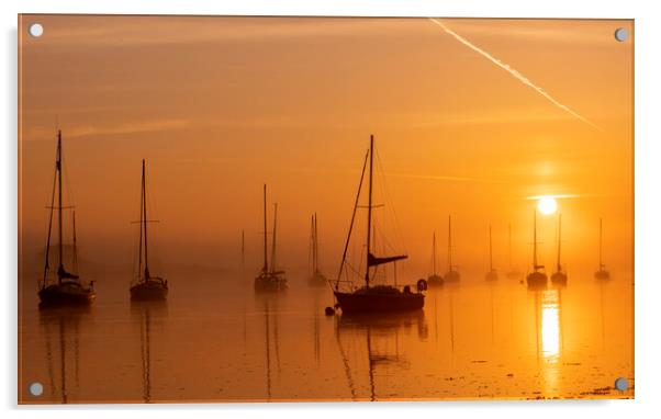 Morning Misty Sunrise Acrylic by johnny weaver