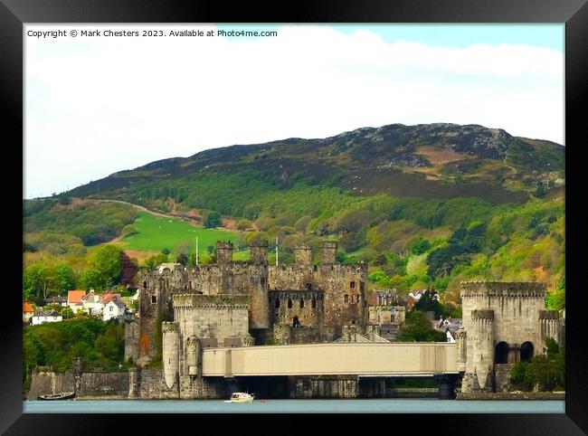 Conwy Castle and Train Tunnel Framed Print by Mark Chesters