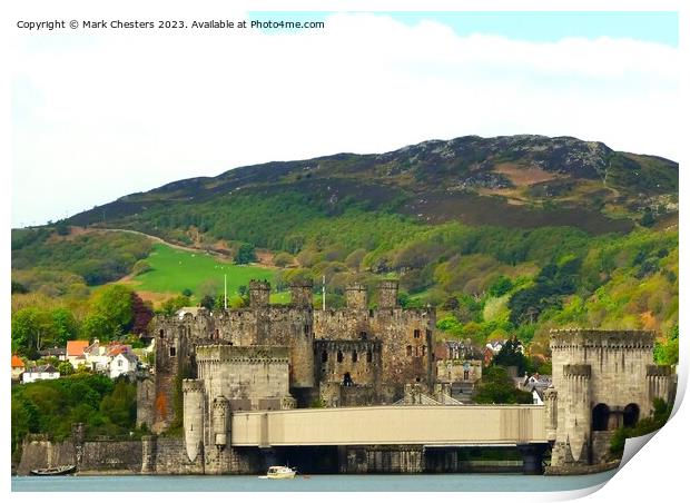 Conwy Castle and Train Tunnel Print by Mark Chesters