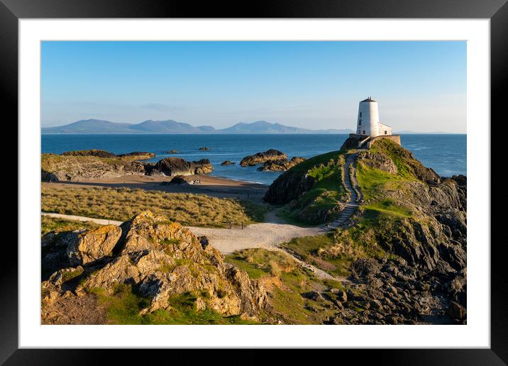 Twr Mawr lighthouse, Ynys Llanddwyn, Wales Framed Mounted Print by Andrew Kearton
