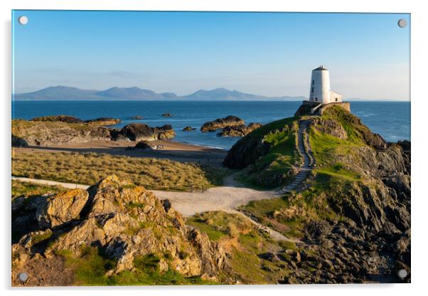 Twr Mawr lighthouse, Ynys Llanddwyn, Wales Acrylic by Andrew Kearton