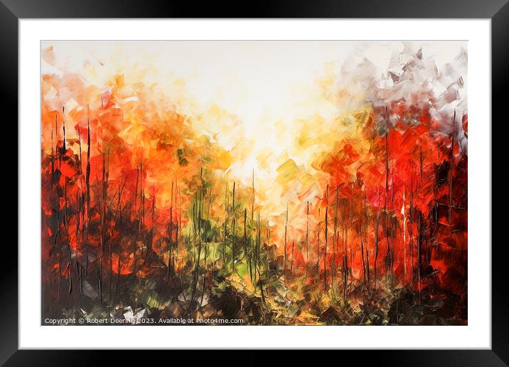 burning forest Framed Mounted Print by Robert Deering