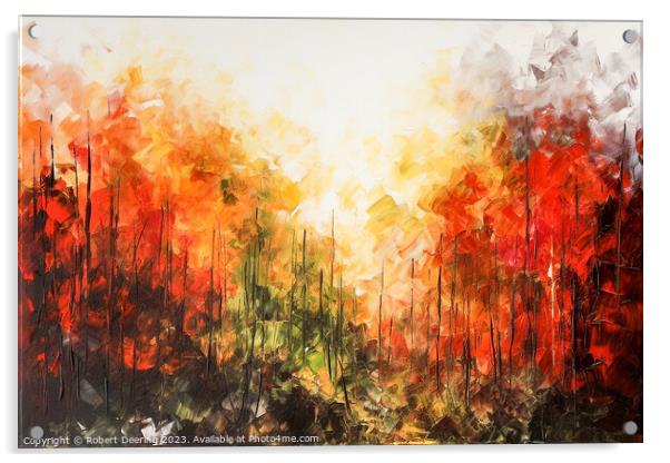 burning forest Acrylic by Robert Deering