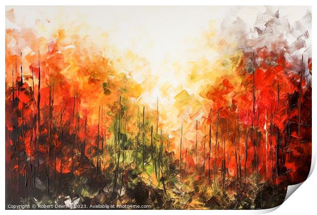 burning forest Print by Robert Deering