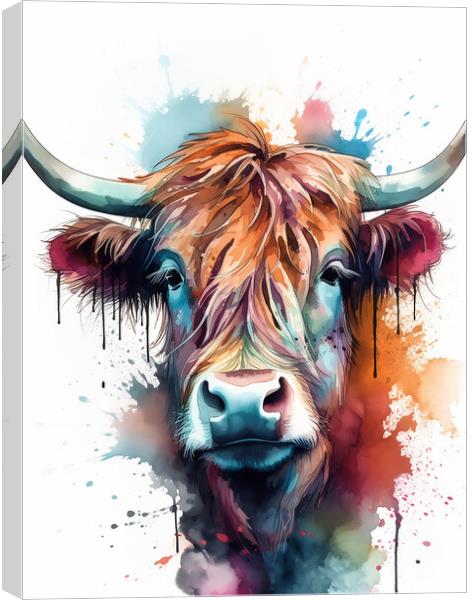 Highland Cow Colours 1 Canvas Print by Picture Wizard