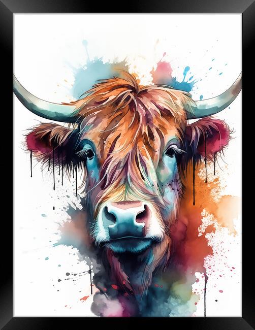 Highland Cow Colours 1 Framed Print by Picture Wizard