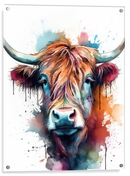 Highland Cow Colours 1 Acrylic by Picture Wizard