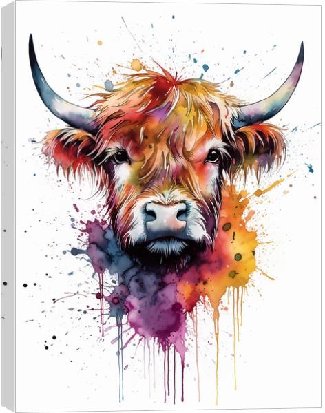 Highland Cow Colours 2 Canvas Print by Picture Wizard