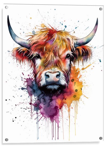Highland Cow Colours 2 Acrylic by Picture Wizard