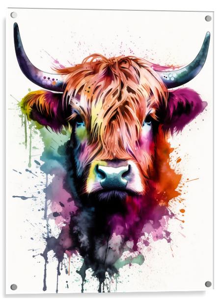 Highland Cow Colours 3 Acrylic by Picture Wizard