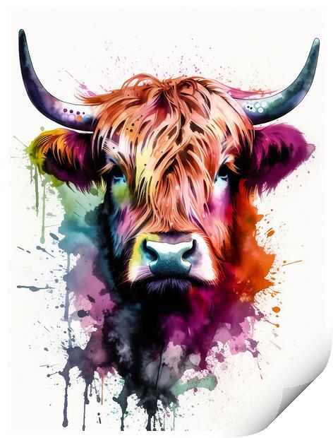 Highland Cow Colours 3 Print by Picture Wizard