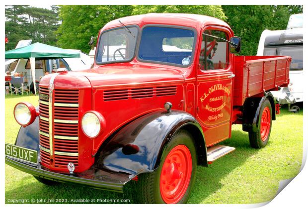 Iconic Vintage Truck at Elvaston Steam Rally Print by john hill