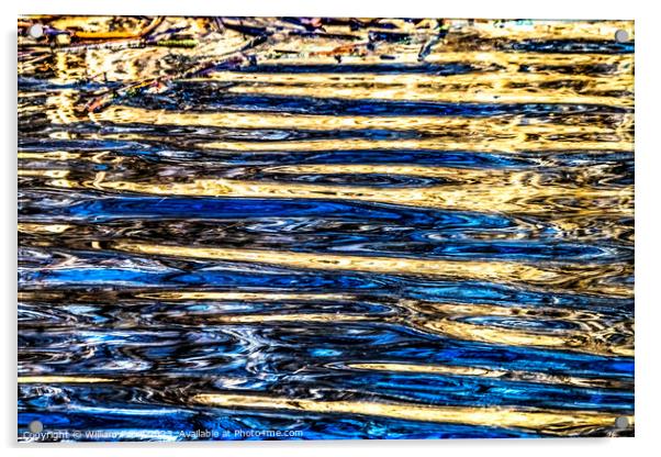 Natural Brown Blue Patterns Water Reflection Abstract Juanita Bay Kirk Acrylic by William Perry