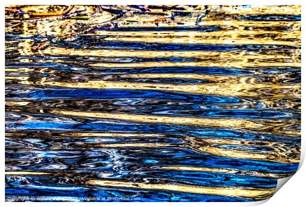 Natural Brown Blue Patterns Water Reflection Abstract Juanita Bay Kirk Print by William Perry