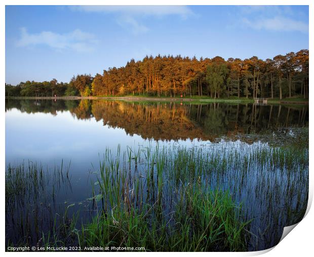 Lanark Loch At Sunset Print by Les McLuckie