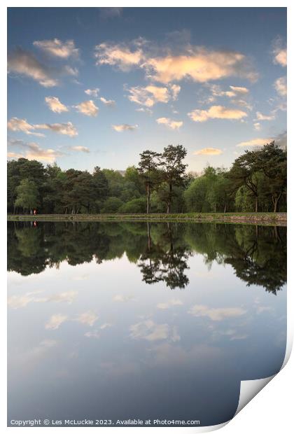 Lanark Loch Reflections Print by Les McLuckie
