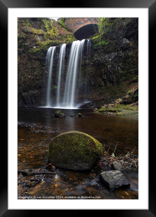 Dalcairney Falls Dalmellington Framed Mounted Print by Les McLuckie