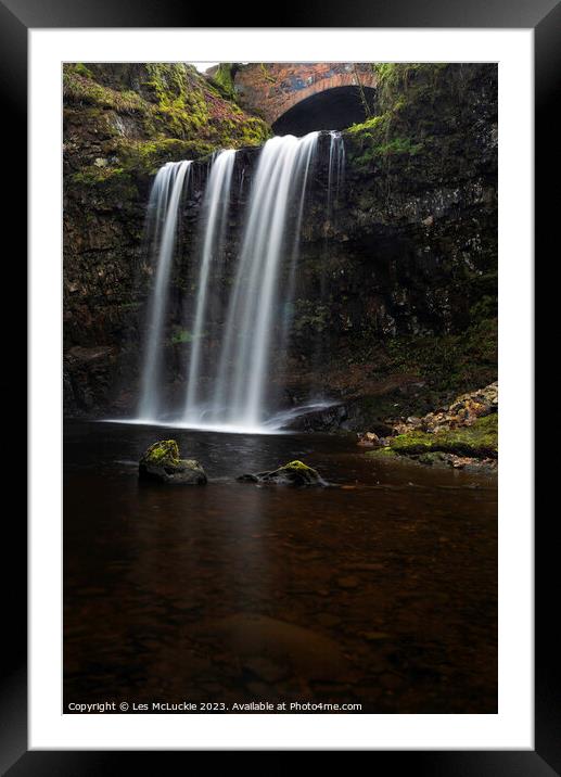 Dalcairney Falls Framed Mounted Print by Les McLuckie